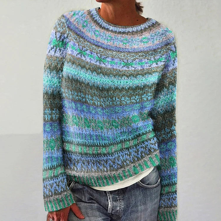 Harper | Vibrant Fair Isle Sweater with Rich Colour Blend for Women