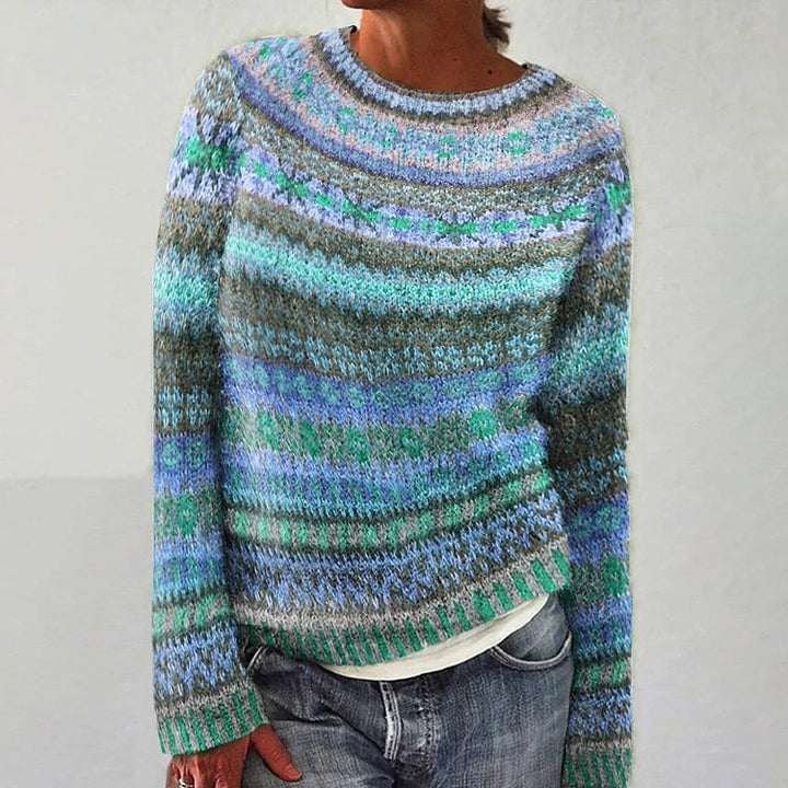 Harper | Vibrant Fair Isle Sweater with Rich Colour Blend for Women
