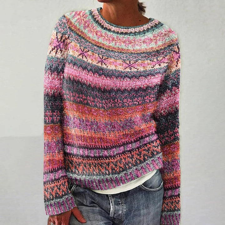Harper | Vibrant Fair Isle Sweater with Rich Colour Blend for Women