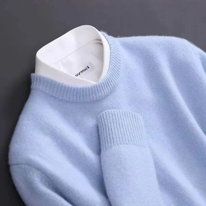 Noah | Cashmere Crew Neck Sweater with Refined Finish for Men