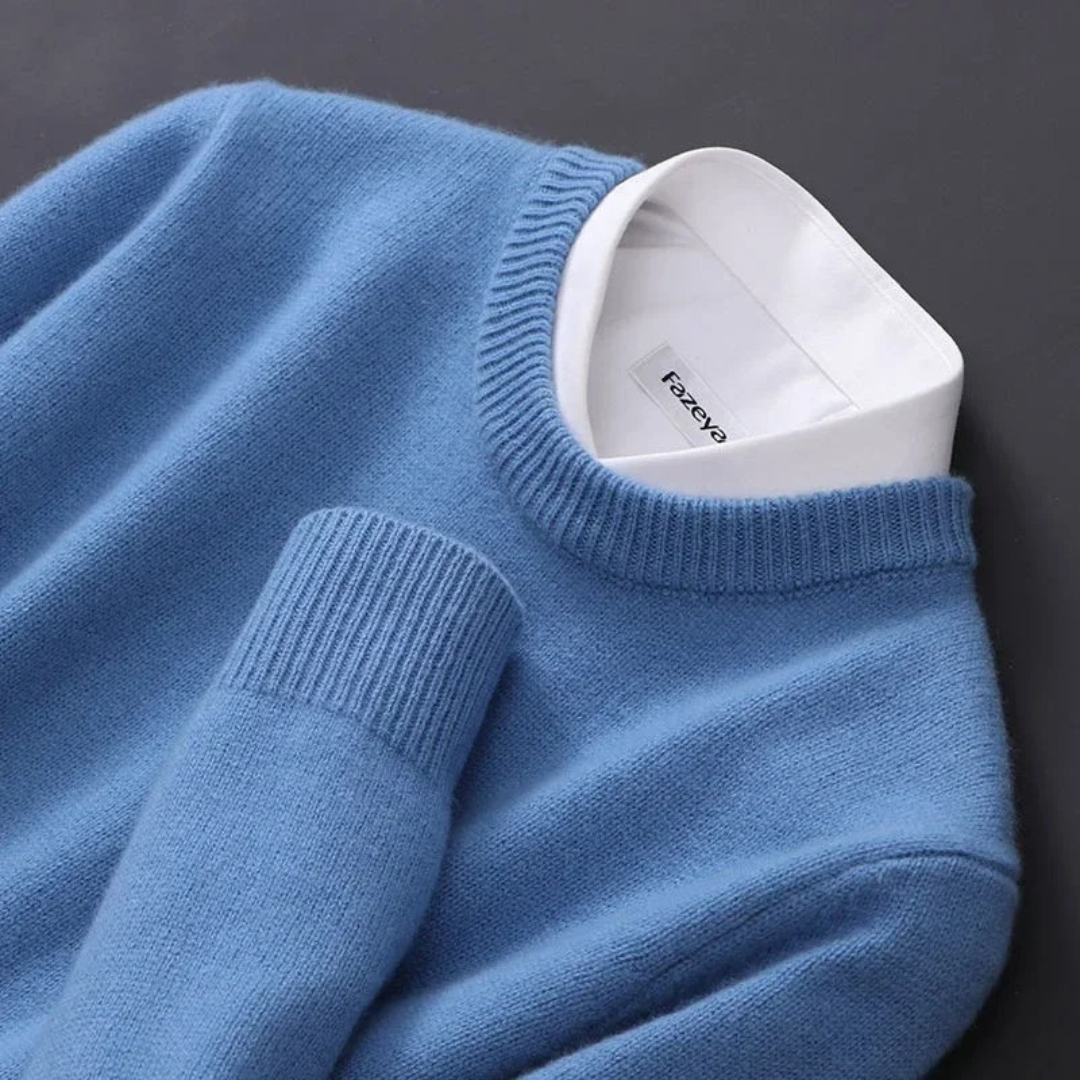Noah | Cashmere Crew Neck Sweater with Refined Finish for Men