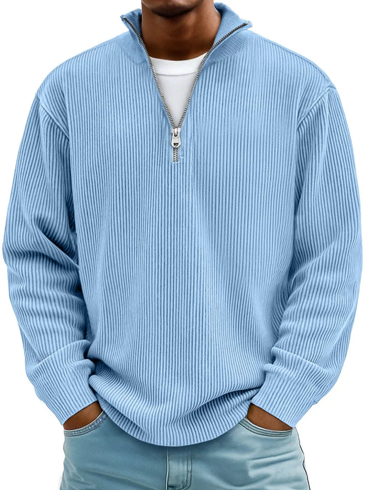 Owen | Corduroy Zip Up Sweater with Slim Warm Build for Men