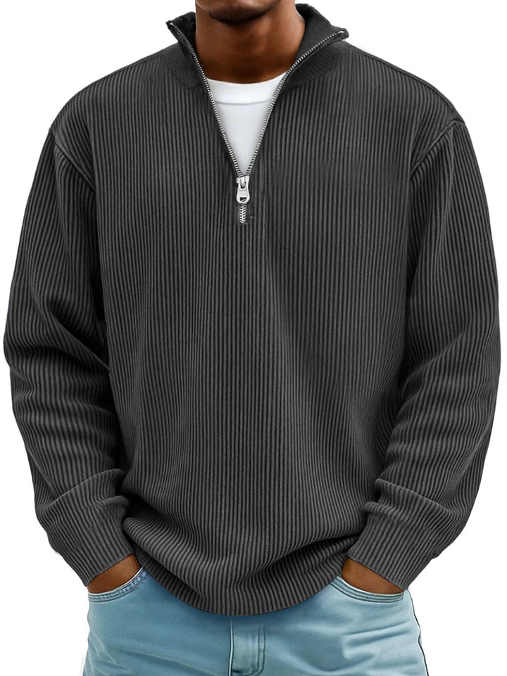 Owen | Corduroy Zip Up Sweater with Slim Warm Build for Men