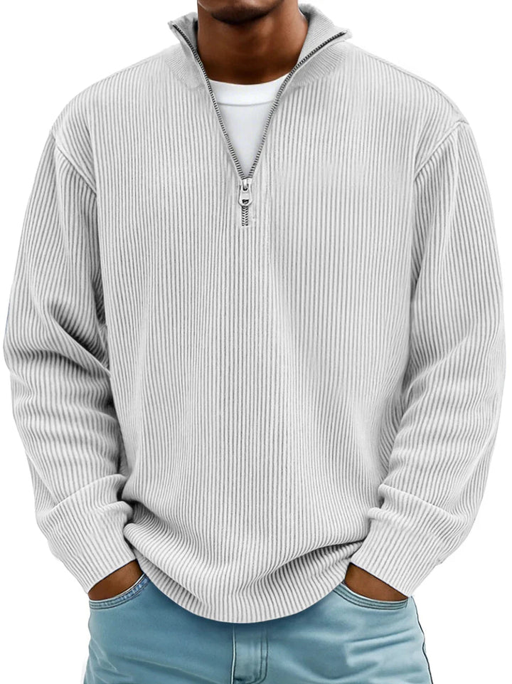 Owen | Corduroy Zip Up Sweater with Slim Warm Build for Men