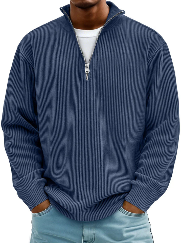 Owen | Corduroy Zip Up Sweater with Slim Warm Build for Men