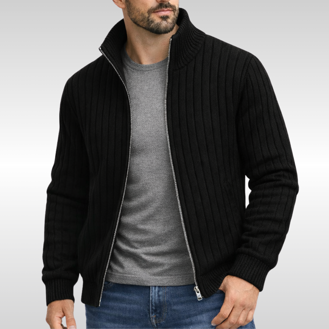 Montclair | Ribbed Zip Cardigan with Steady Everyday Build for Men