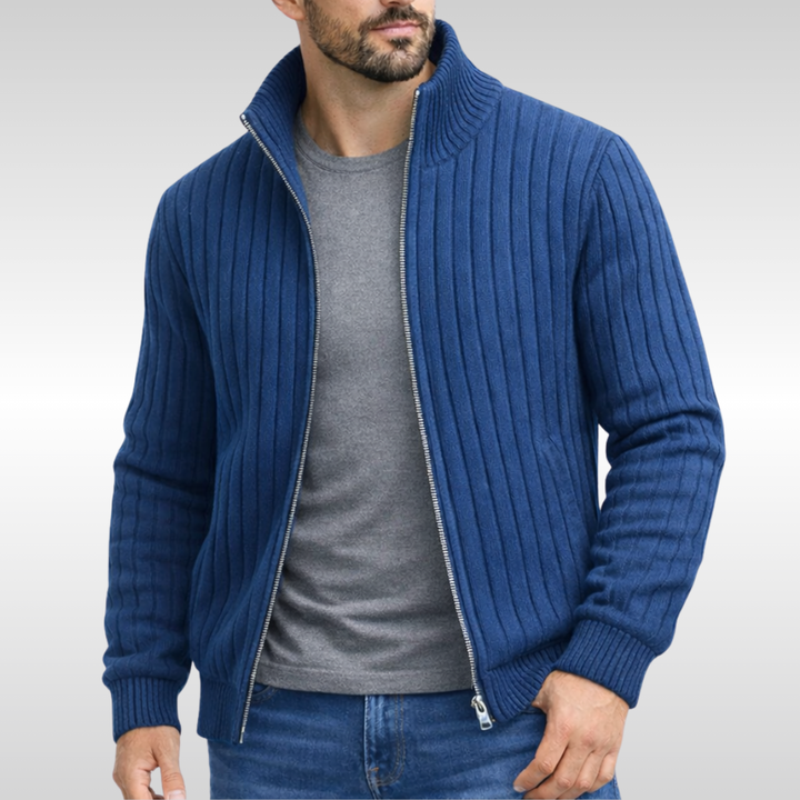 Montclair | Ribbed Zip Cardigan with Steady Everyday Build for Men