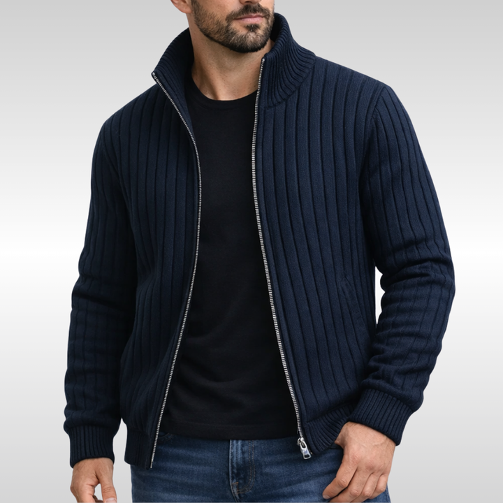 Montclair | Ribbed Zip Cardigan with Steady Everyday Build for Men