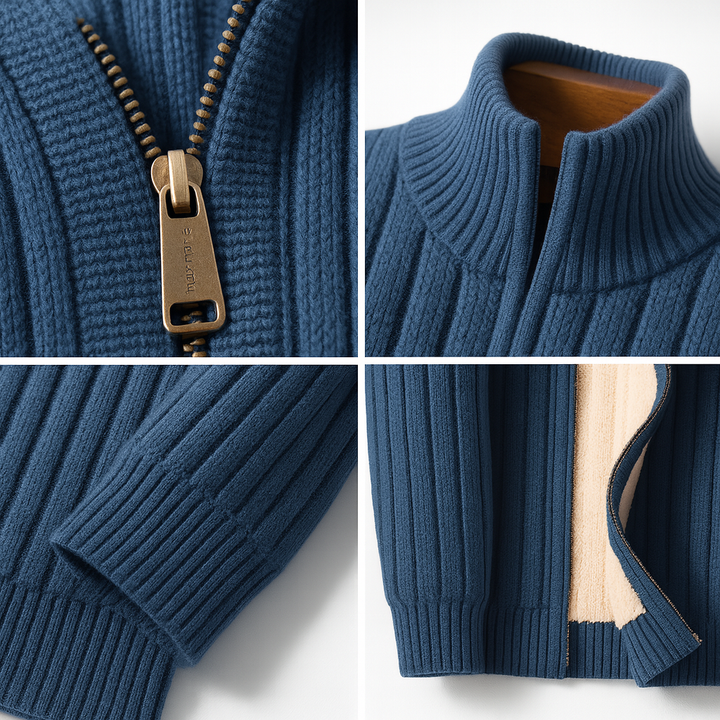 Montclair | Ribbed Zip Cardigan with Steady Everyday Build for Men