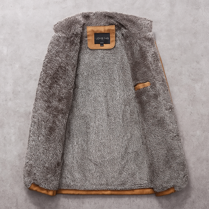 Marston | Suede Lined Winter Coat with Rugged Structure for Men