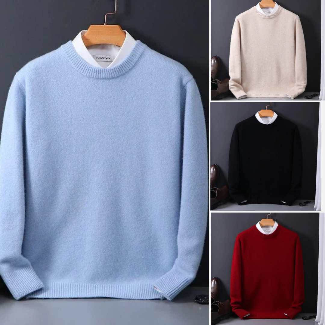 Noah | Cashmere Crew Neck Sweater with Refined Finish for Men