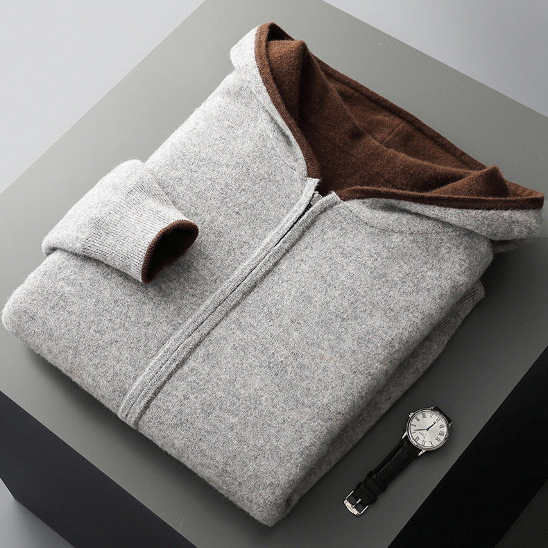 Nolan | Reversible Cashmere Hoodie with Two Tone Faces for Men