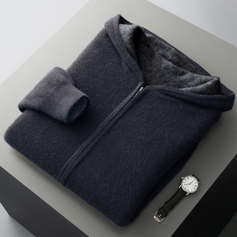 Nolan | Reversible Cashmere Hoodie with Two Tone Faces for Men