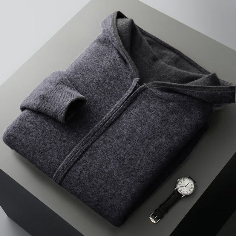 Nolan | Reversible Cashmere Hoodie with Two Tone Faces for Men