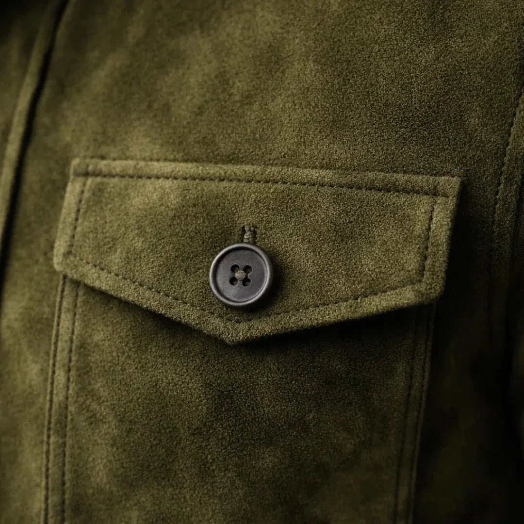 Sterling | Suede Jacket with Dual Chest Pockets for Men