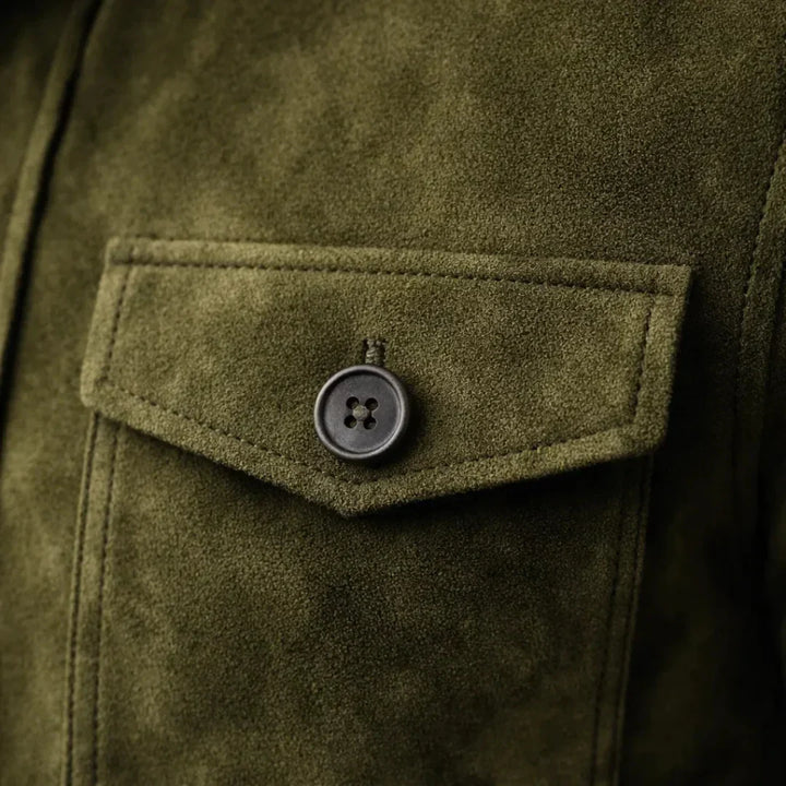 Sterling | Suede Jacket with Dual Chest Pockets for Men