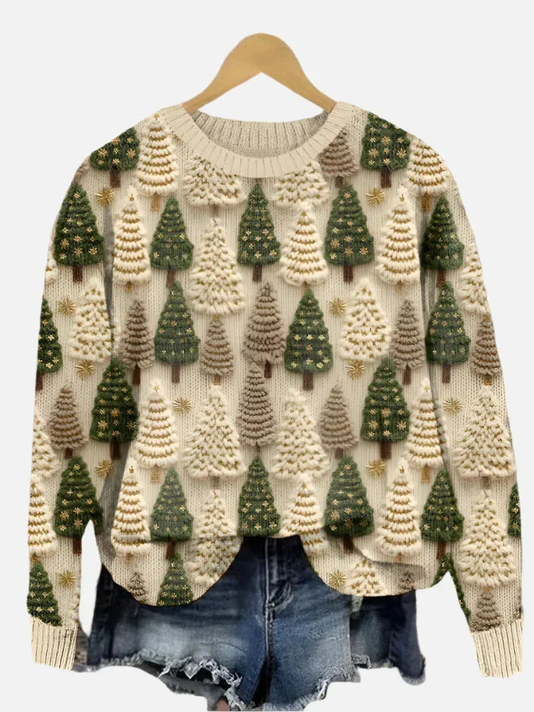 Alexa | Christmas Tree Jumper with Festive Knitted Motif for Women