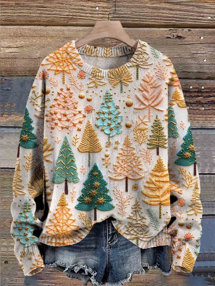 Alexa | Christmas Tree Jumper with Festive Knitted Motif for Women