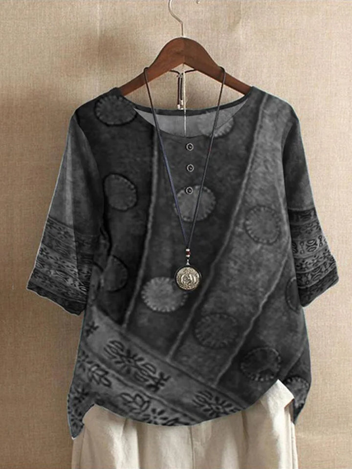 Gerta - Colorful Short-Sleeved Top For Women