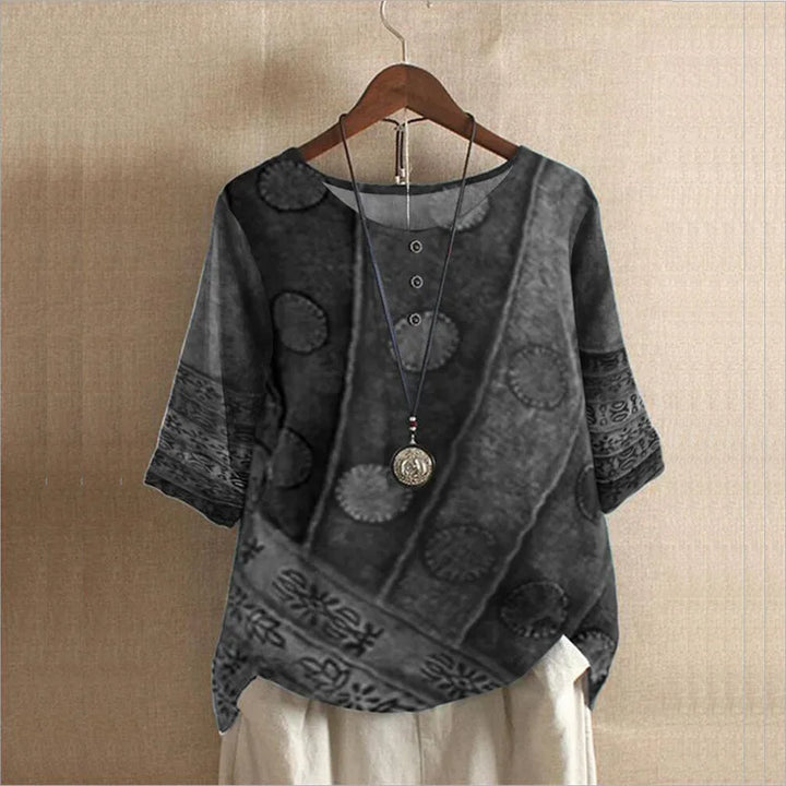 Gerta - Colorful Short-Sleeved Top For Women