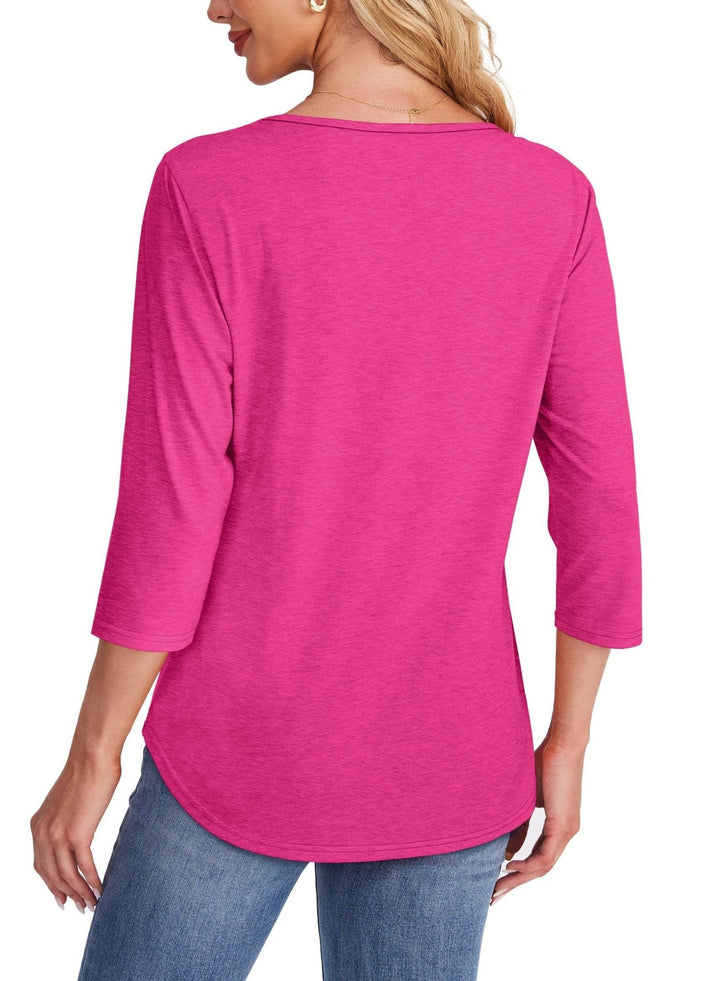 Mona | Pleated 3/4 Sleeve Top