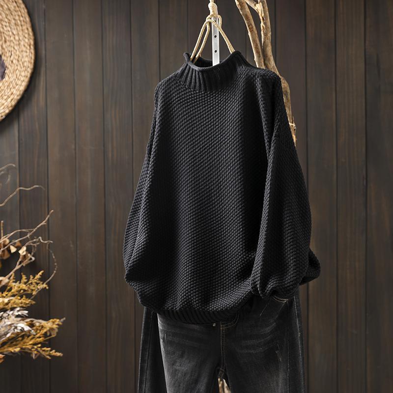 Grace | Relaxed Waffle Knit Sweater with One Size Drape for Women