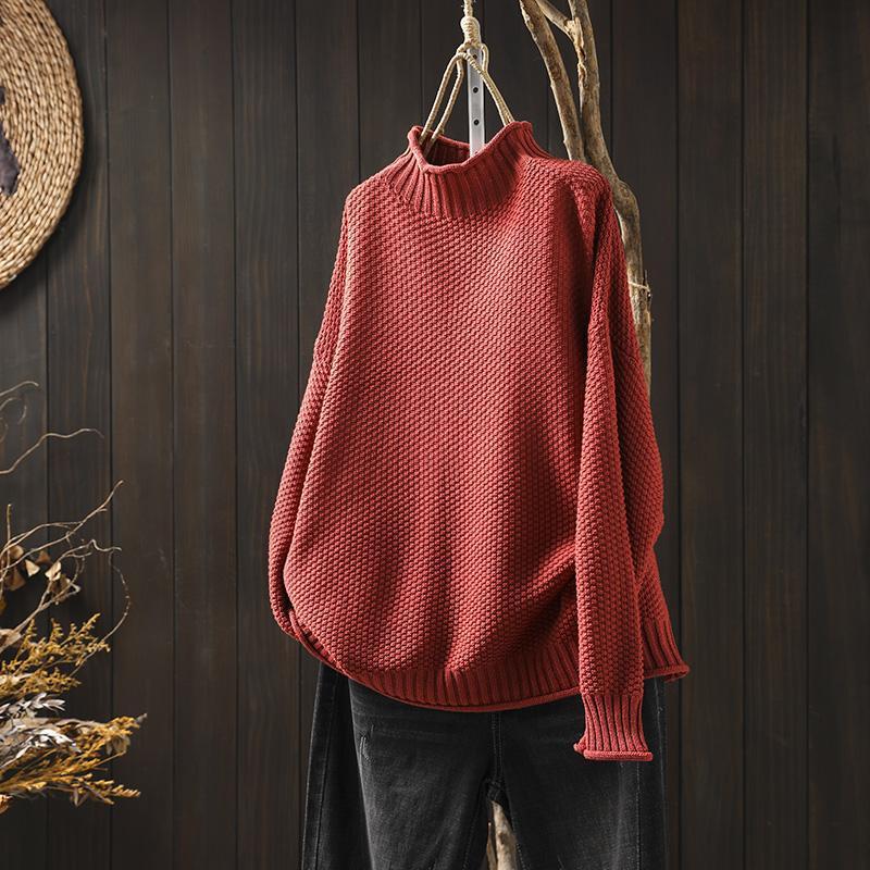 Grace | Relaxed Waffle Knit Sweater with One Size Drape for Women