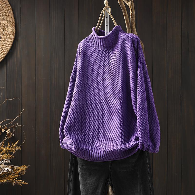 Grace | Relaxed Waffle Knit Sweater with One Size Drape for Women