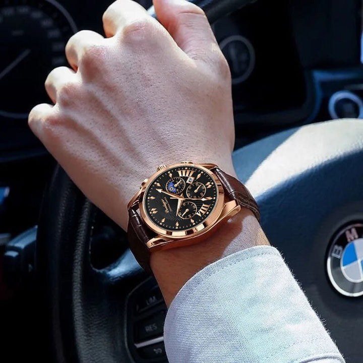 Luxury Watch With Leather Strap