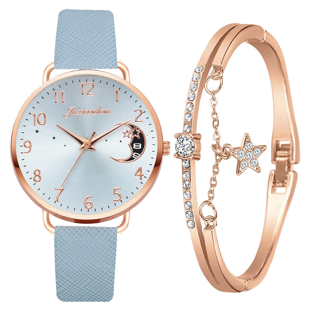 Watch With Moon Transmission And Bracelet Set