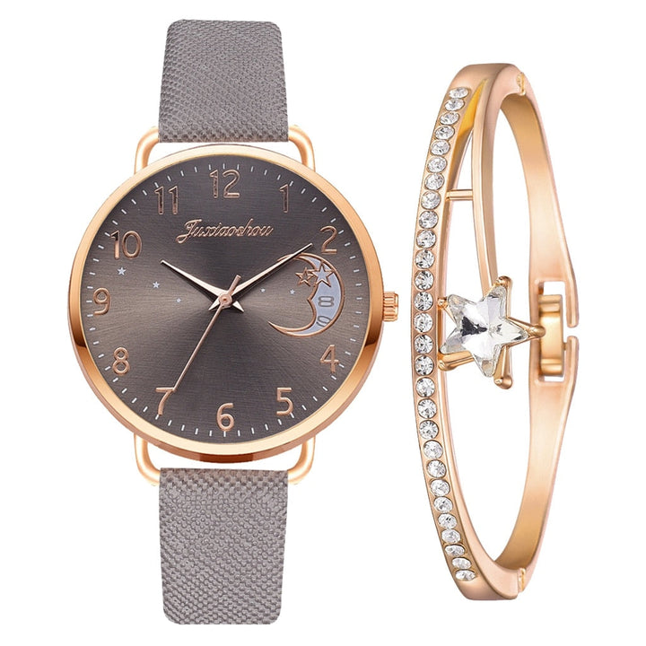 Watch With Moon Transmission And Bracelet Set