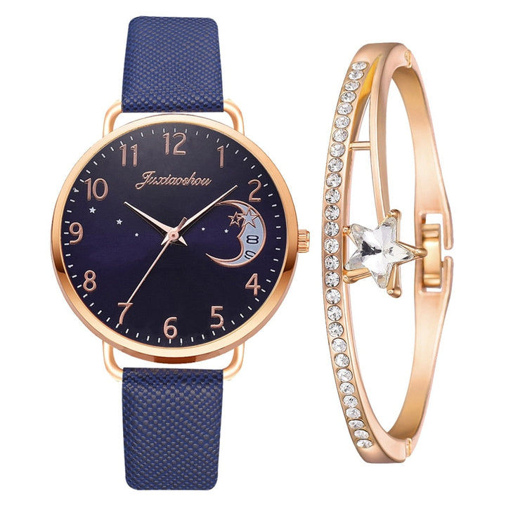 Watch With Moon Transmission And Bracelet Set