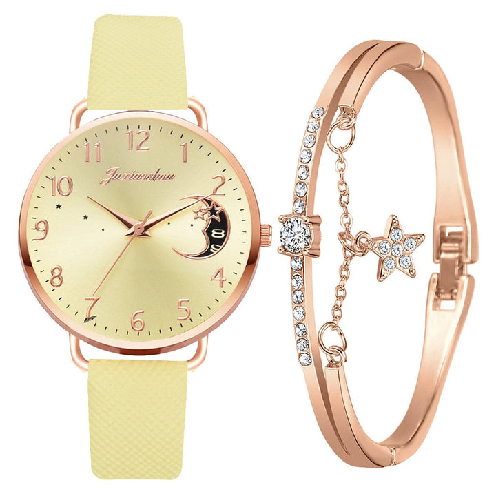 Watch With Moon Transmission And Bracelet Set