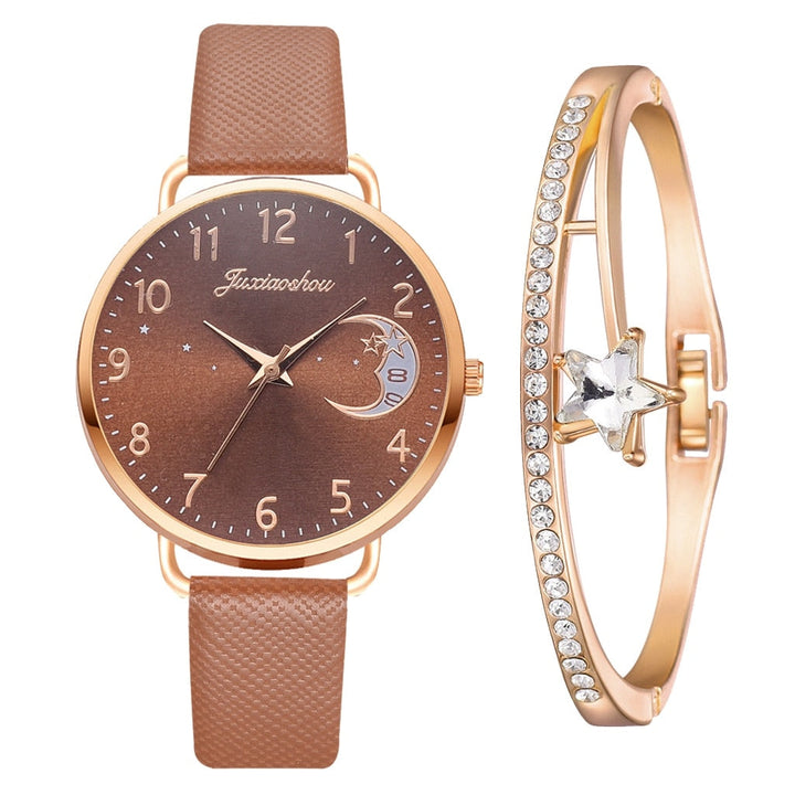 Watch With Moon Transmission And Bracelet Set