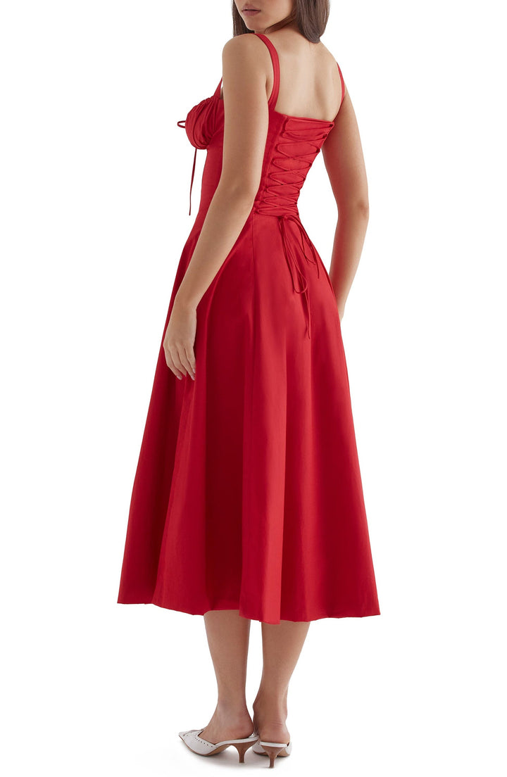 Oakley - Elegant French Style Belted Strap Dress