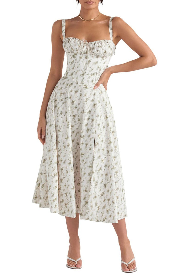 Oakley - Elegant French Style Belted Strap Dress