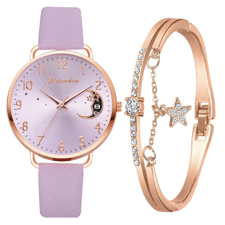 Watch With Moon Transmission And Bracelet Set