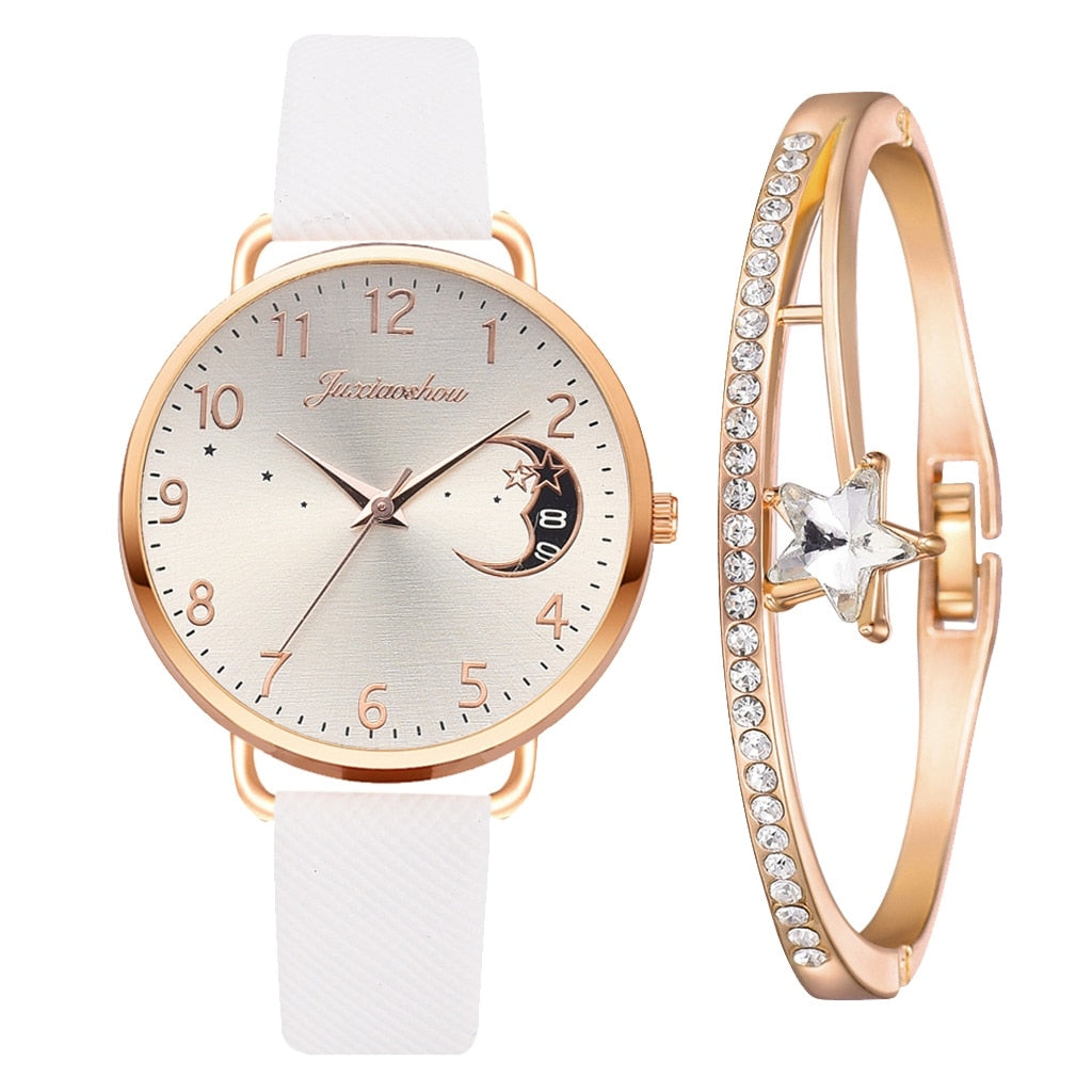 Watch With Moon Transmission And Bracelet Set