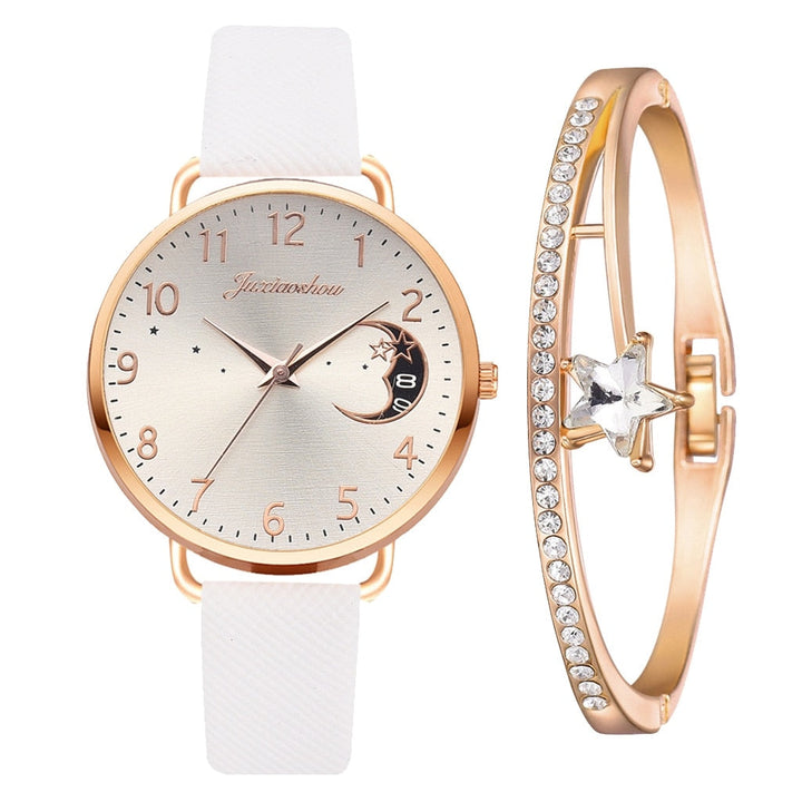 Watch With Moon Transmission And Bracelet Set