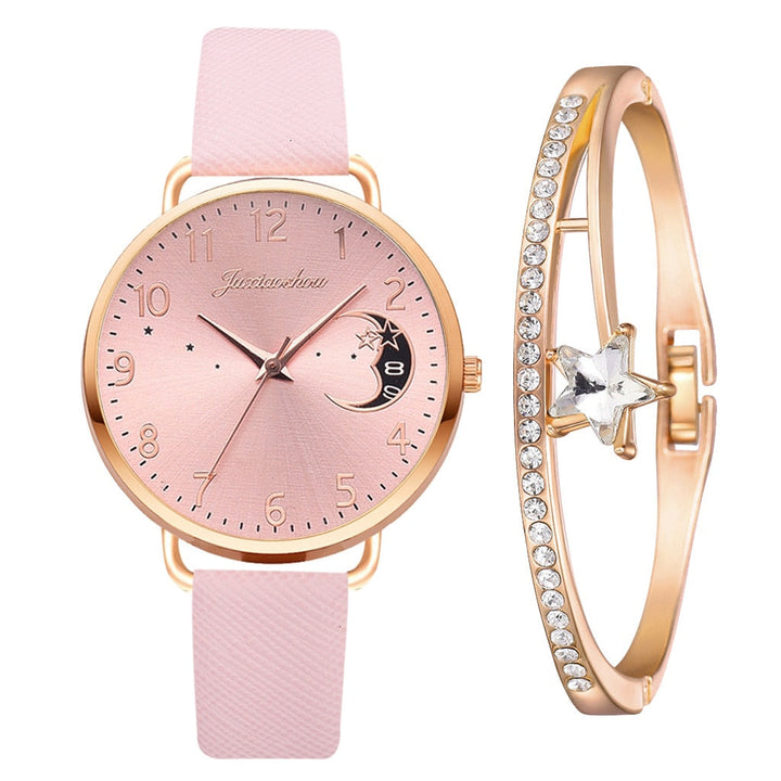 Watch With Moon Transmission And Bracelet Set