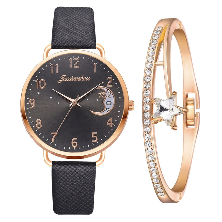 Watch With Moon Transmission And Bracelet Set