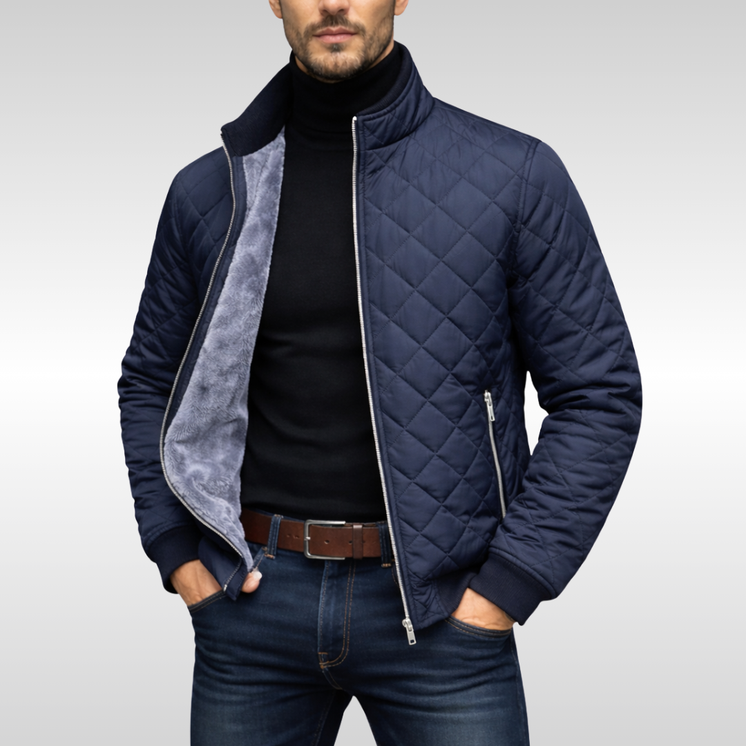Mason | Quilted Jacket with Fleece Lining and Zip Front for Men