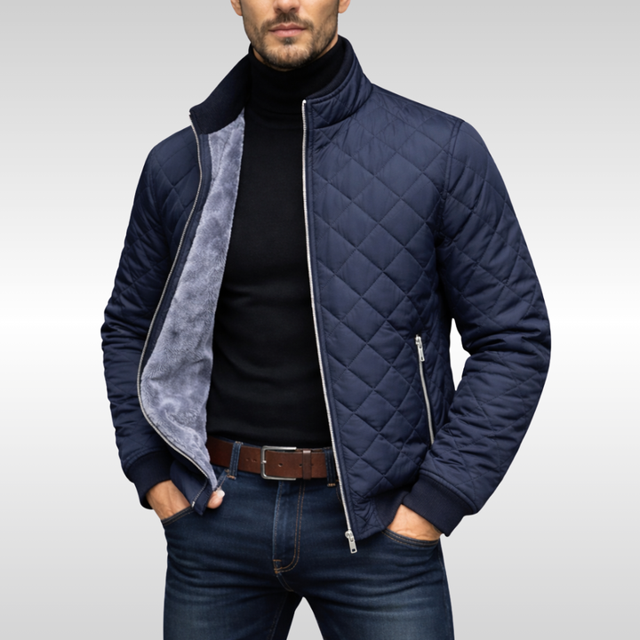 Mason | Quilted Jacket with Fleece Lining and Zip Front for Men