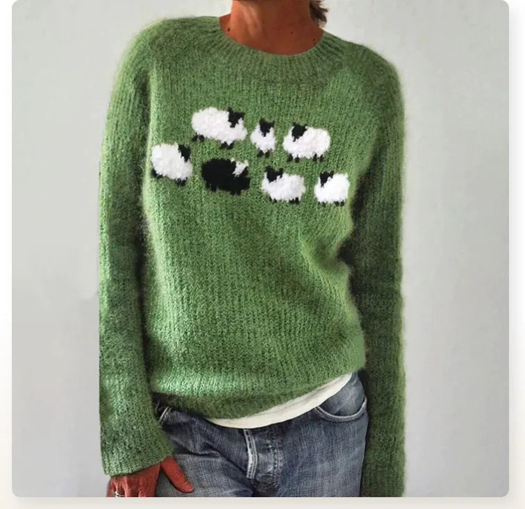 Addison | Icelandic Knit Sweater with Classic Patterned Yoke for Women
