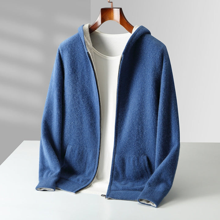 Nolan | Reversible Cashmere Hoodie with Two Tone Faces for Men