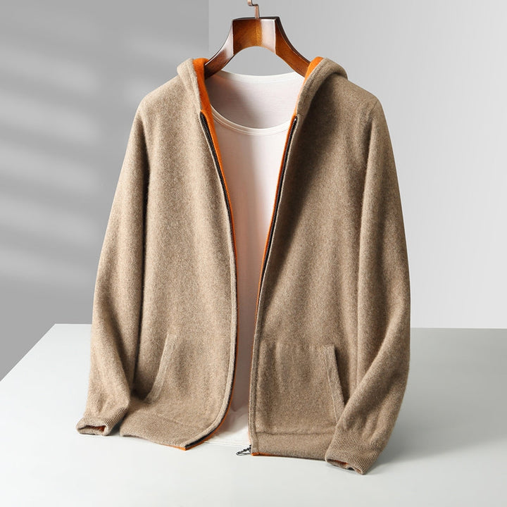 Nolan | Reversible Cashmere Hoodie with Two Tone Faces for Men