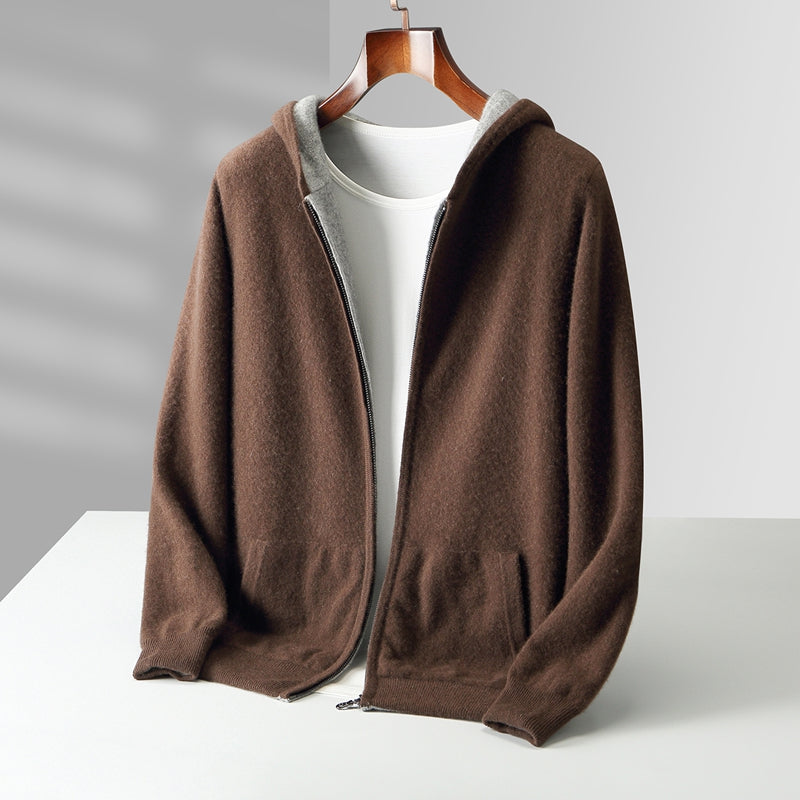 Nolan | Reversible Cashmere Hoodie with Two Tone Faces for Men