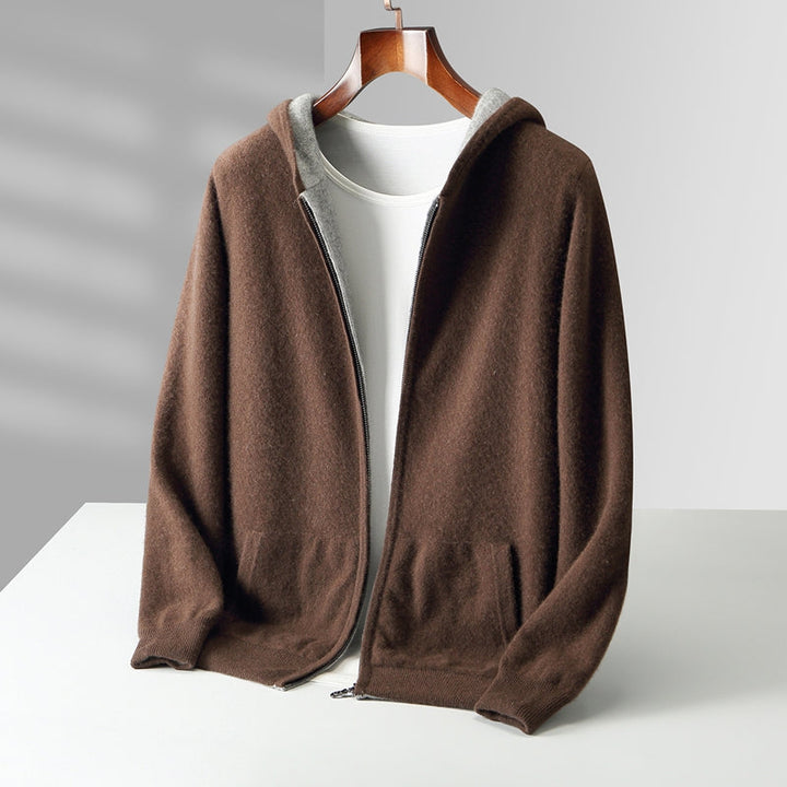 Nolan | Reversible Cashmere Hoodie with Two Tone Faces for Men