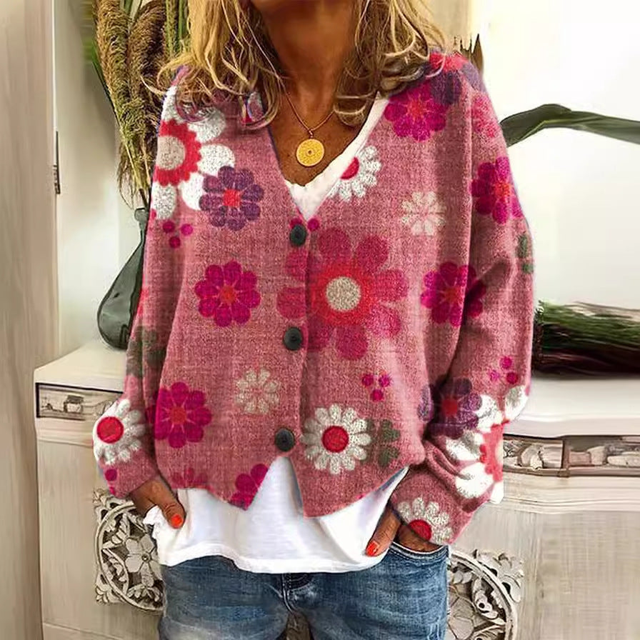 Ailish | Boho Patterned Cardigan with Vibrant Colour Blend for Women