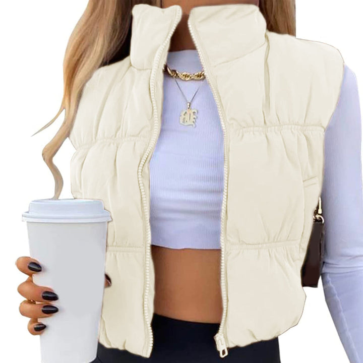 Caroline | Sleeveless Puffer Vest with Sleek Stand Collar for Women